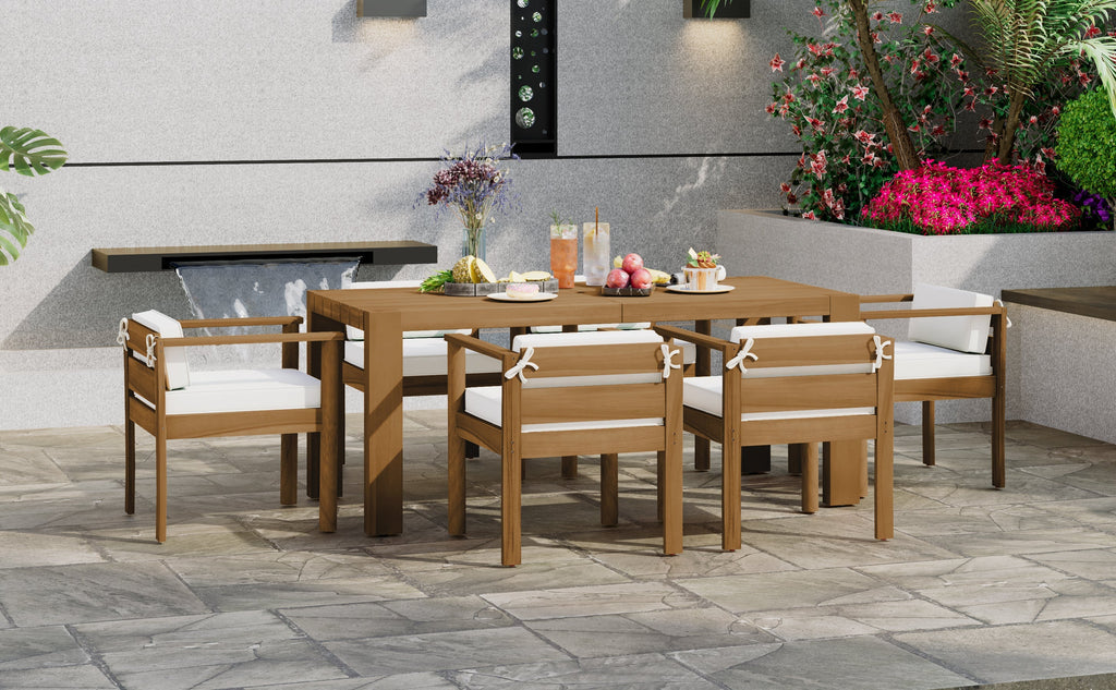 TREXM 7-Piece Patio Dining Table Set for 6
