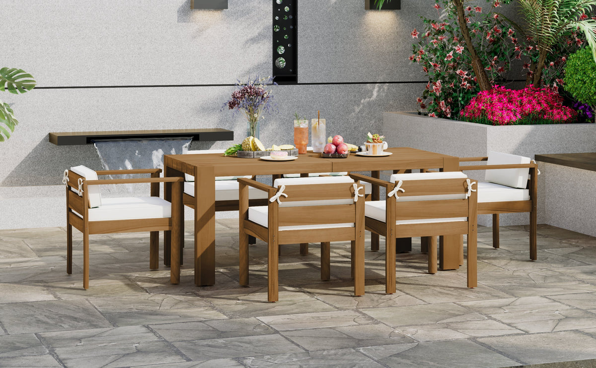 TREXM 7-Piece Patio Dining Table Set for 6