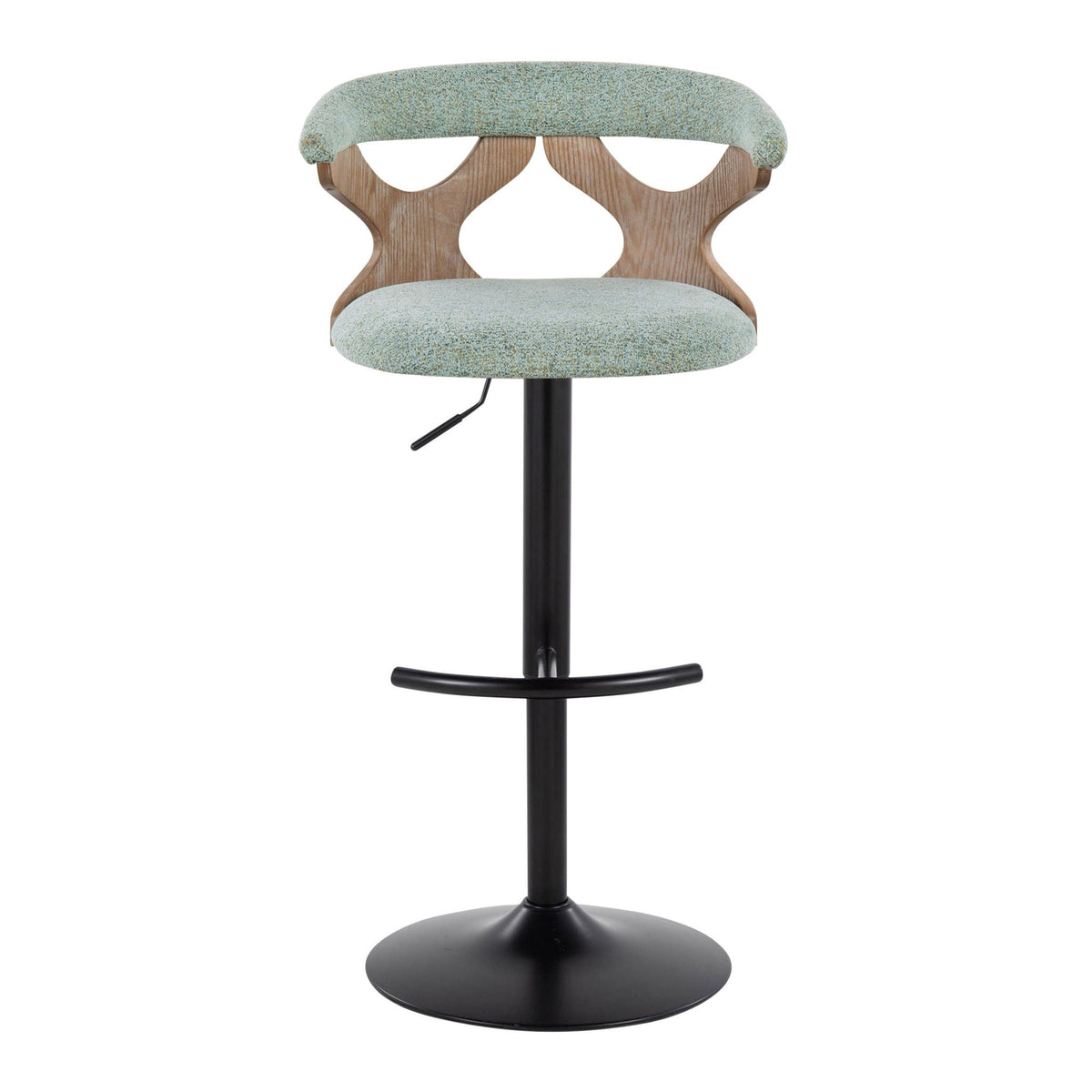 Gardenia - Contemporary Adjustable Barstool With Swivel With Rounded T Footrest (Set of 2)