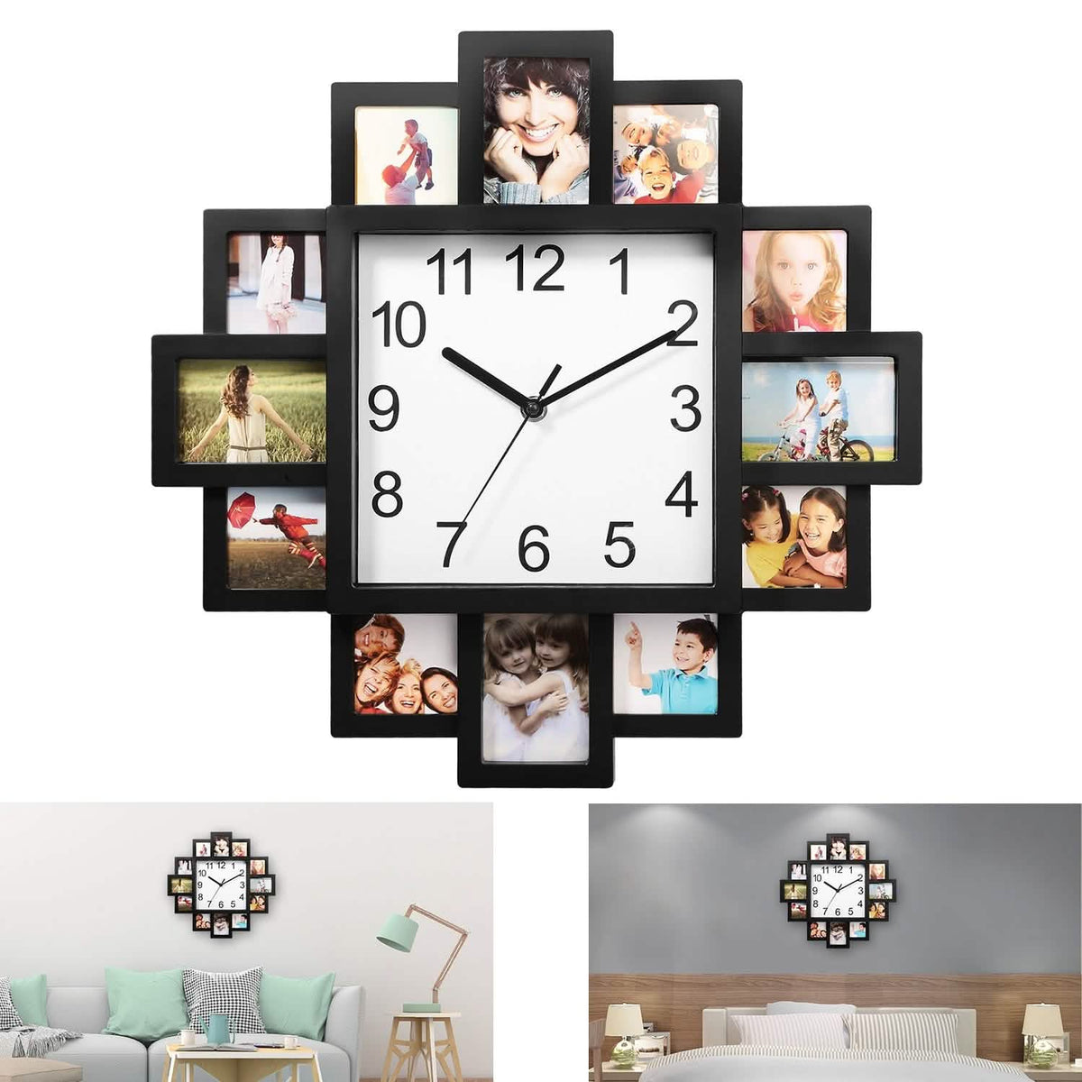 12-Picture Display Wall Clock