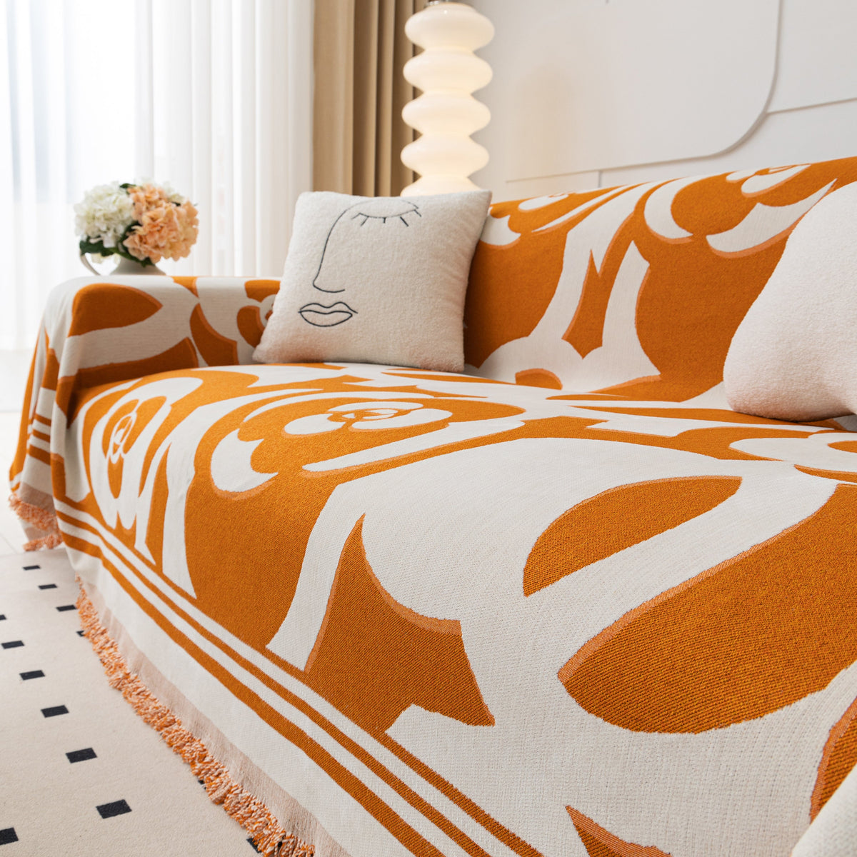 Chenille Sofa Cover Blanket, Couch Cover Blanket Throws for Couches Living Room Furniture Throw Covers