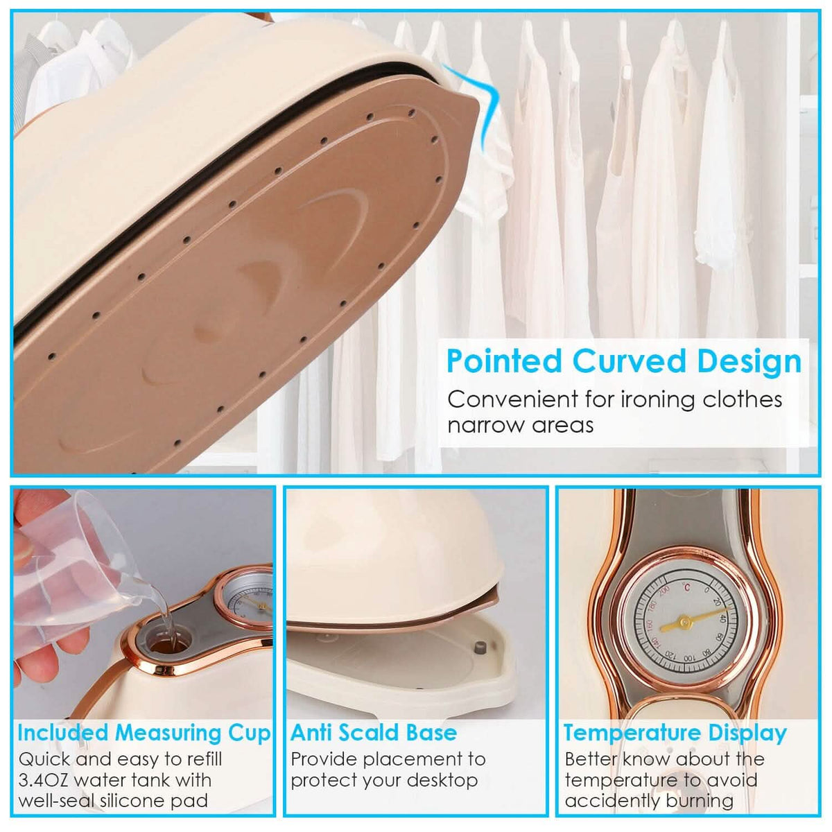1200W Foldable Handheld Clothes Iron Steamer