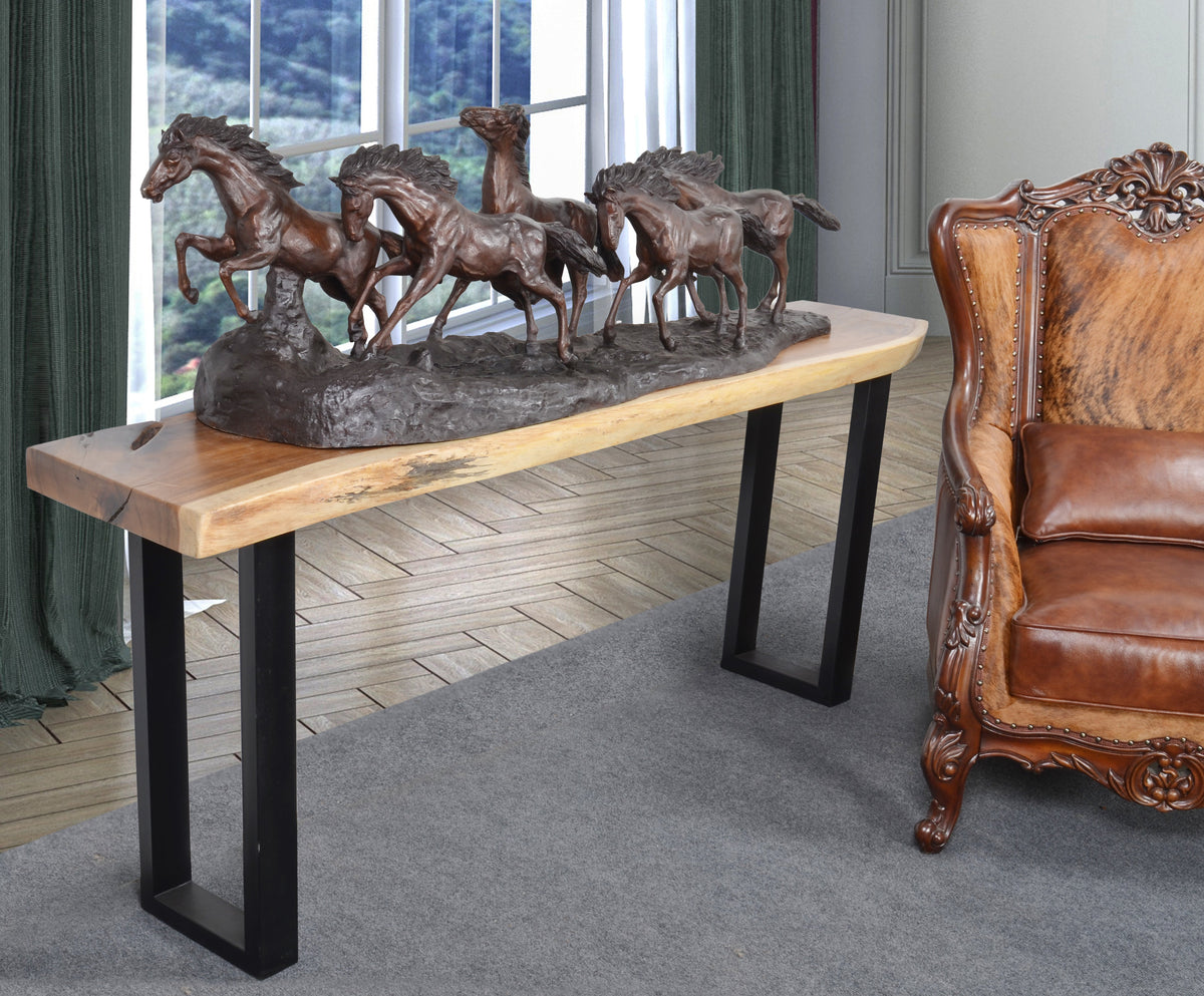 Natural Suar Live Edge Console 78 Inches Long
