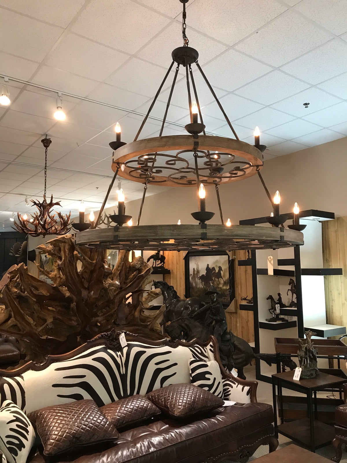 Two Tier Ridge Line 56" Chandelier