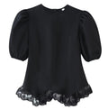 Fashionable Casual Top With Flared Hem And Puff Sleeves