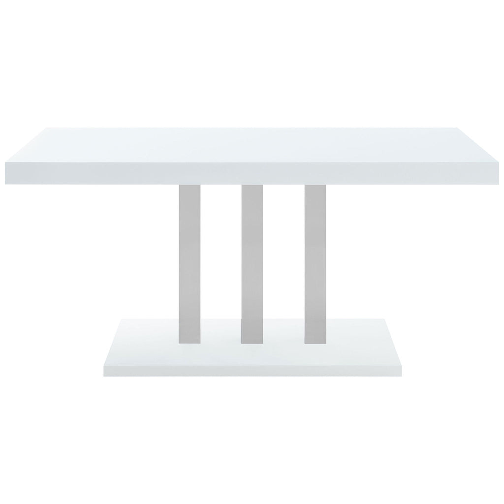 Creston - 5 Piece Dining Set With Upholstered Chairs - Gloss White