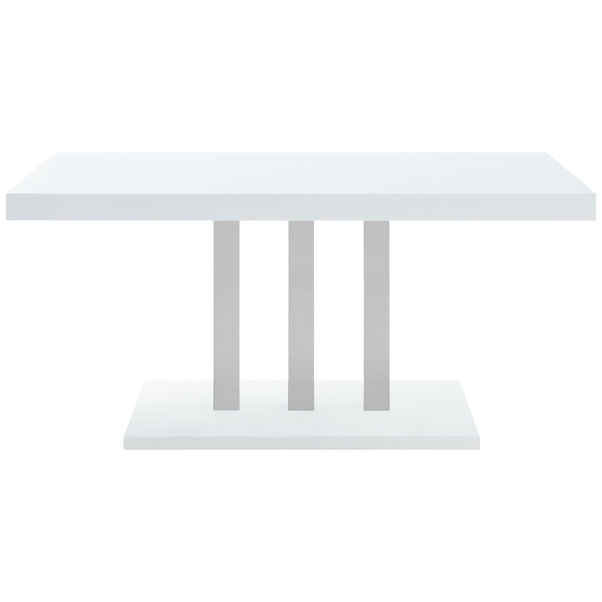Creston - 5 Piece Dining Set With Upholstered Chairs - Gloss White