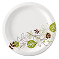 Dixie Pathways Soak Proof Shield Heavyweight Paper Plates, WiseSize, 10.13" dia, Green/Burgundy, 500/Carton