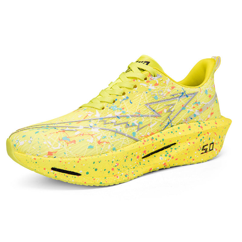 Iridescent Patchwork Sneakers – Holographic Fashion Running Shoes