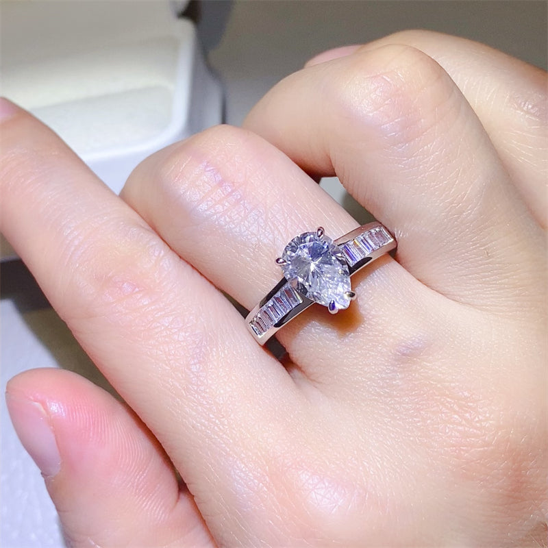 3 Carat Pear-Cut Sparkala™ Pure Sterling Silver Ring