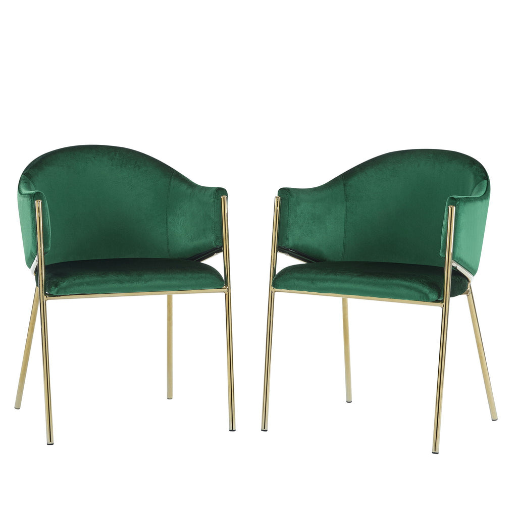 Modern Upholstered Dining Chair With Plush Velvet and Metal Frame