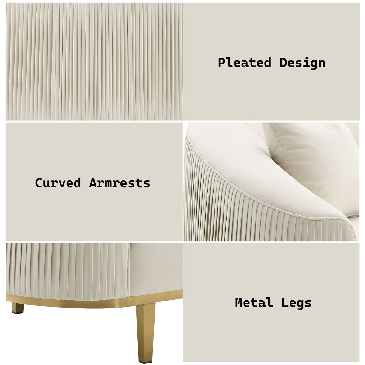 Martina - Loveseat With 2 Pillows - Ivory
