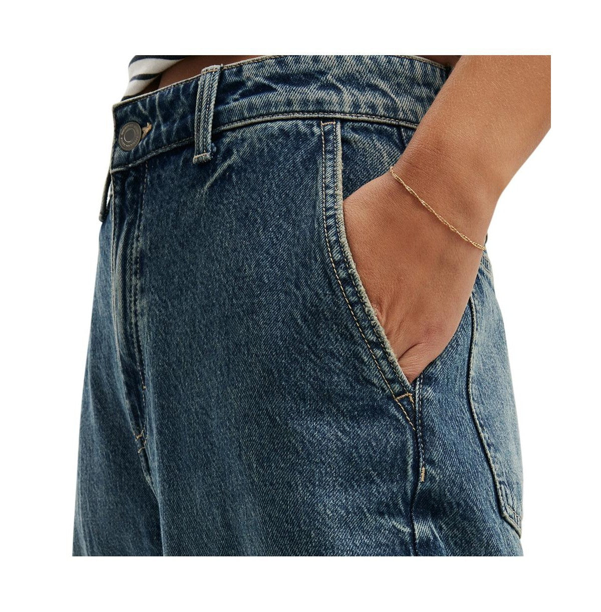 Cotton on Barrel Leg Jean in Blue Dusk, Size 34