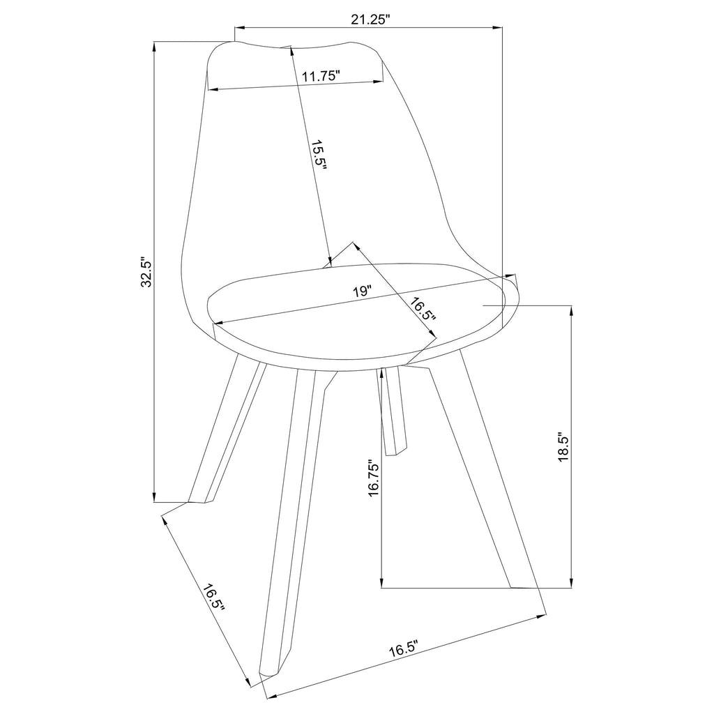 Elegant Padded Side Chair (Set Of 2)