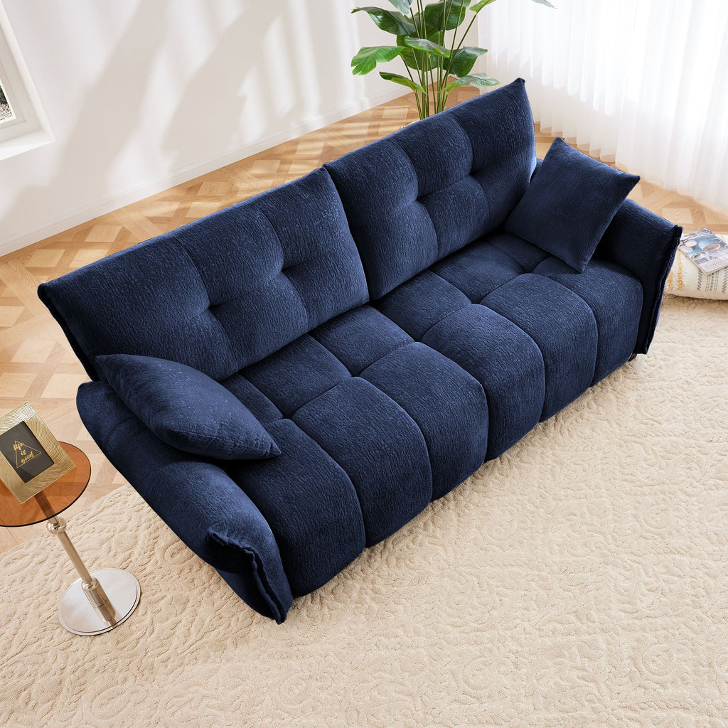 Modern Sofa & Pillows, Textured Cover, High Rebound Cushions