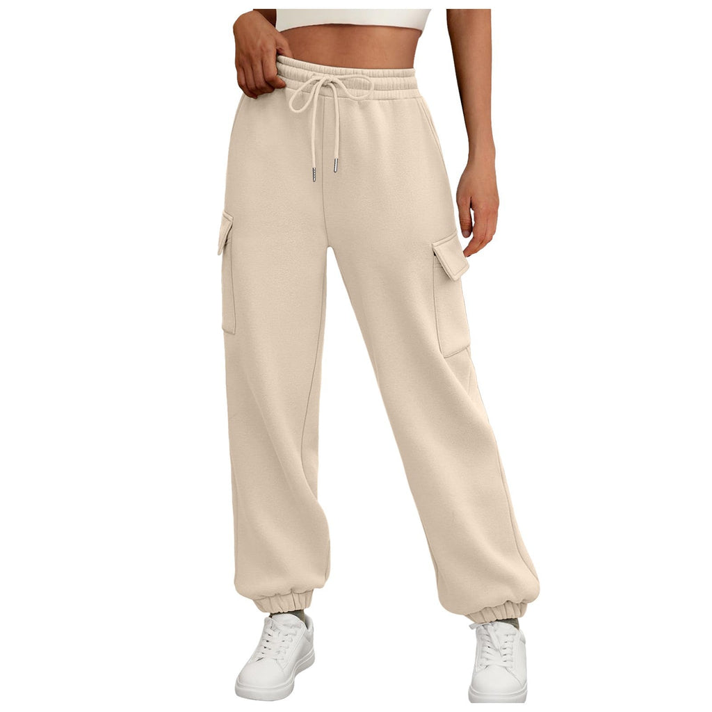 Women's Fleece-Lined Baggy Jogger Pants – High Waist with Pockets