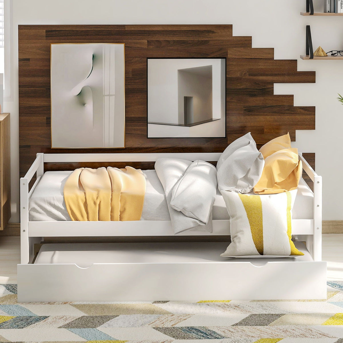 Twin Daybed With Trundle Frame Set