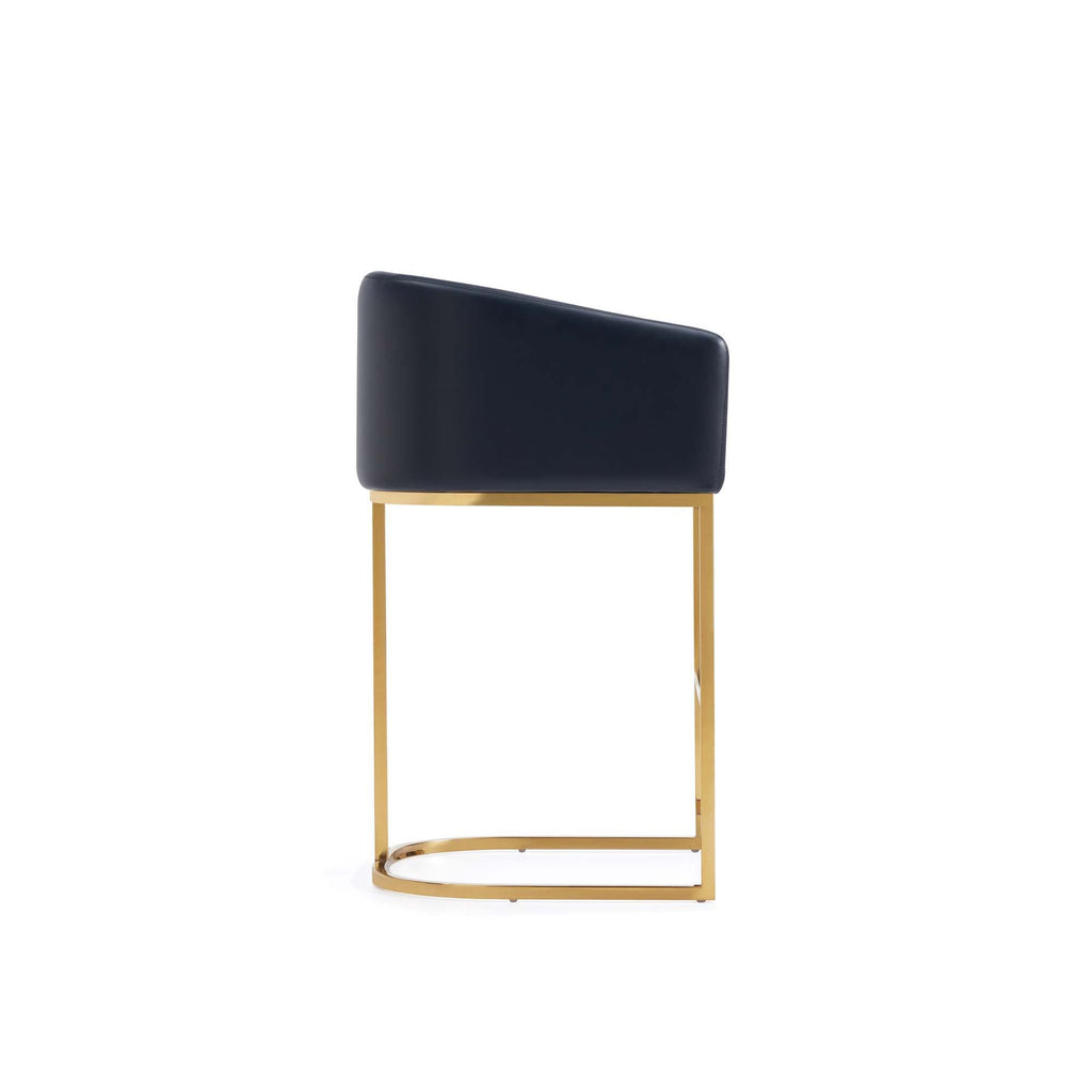 Mid-Century Modern Stool With Steel Base