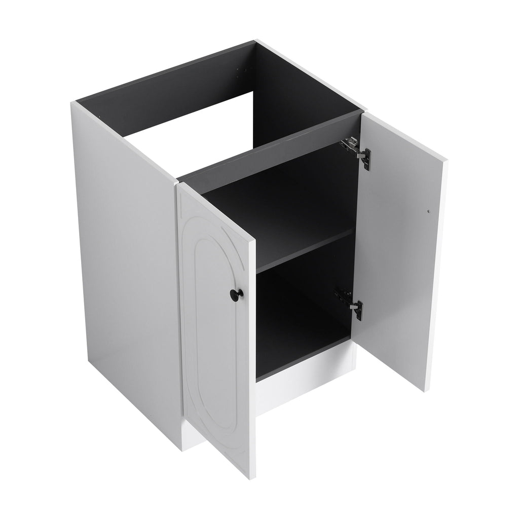 Contemporary Freestanding Bathroom Vanity With Resin Sink & Soft-Close Cabinet Doors