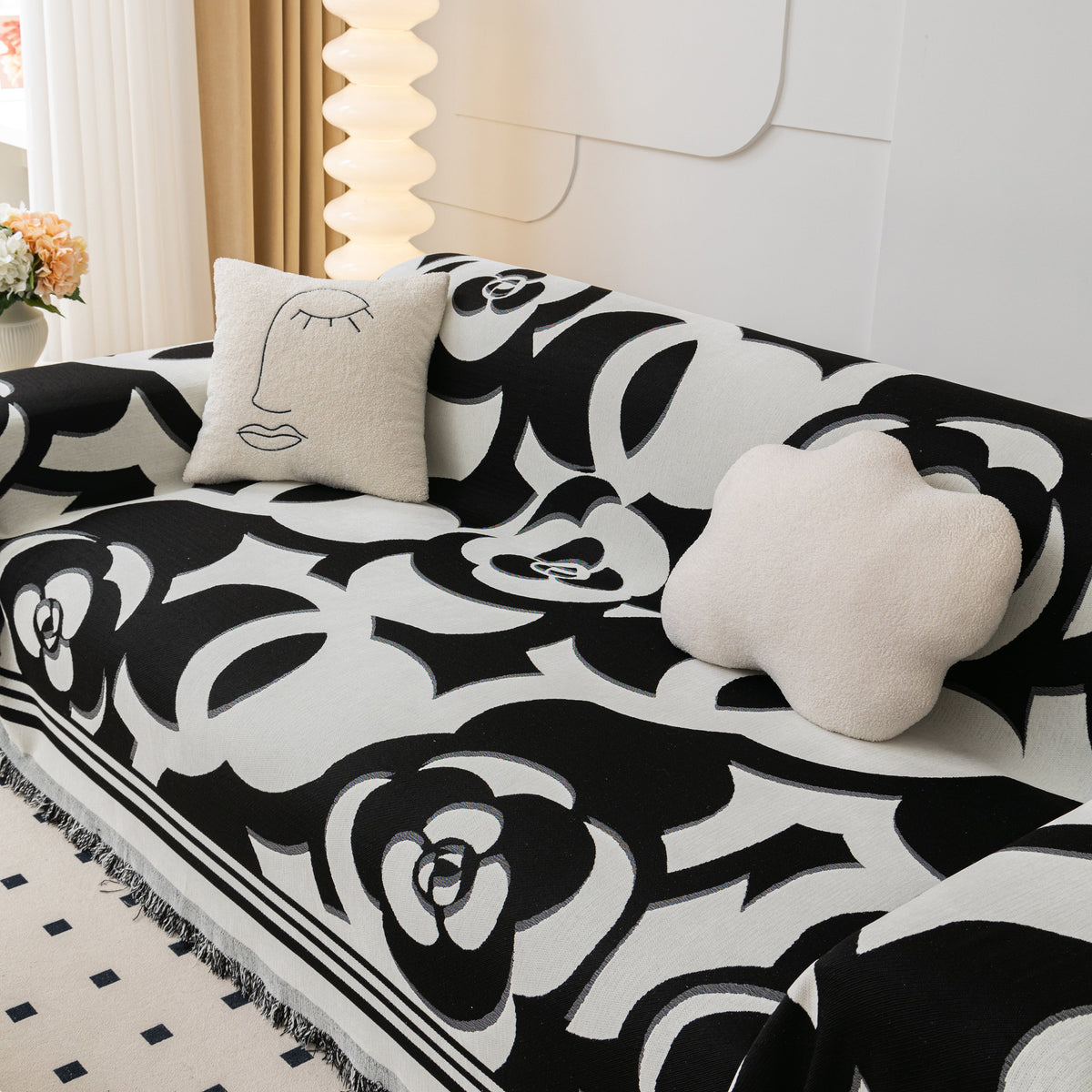 Chenille Sofa Cover Blanket, Couch Cover Blanket Throws for Couches Living Room Furniture Throw Covers