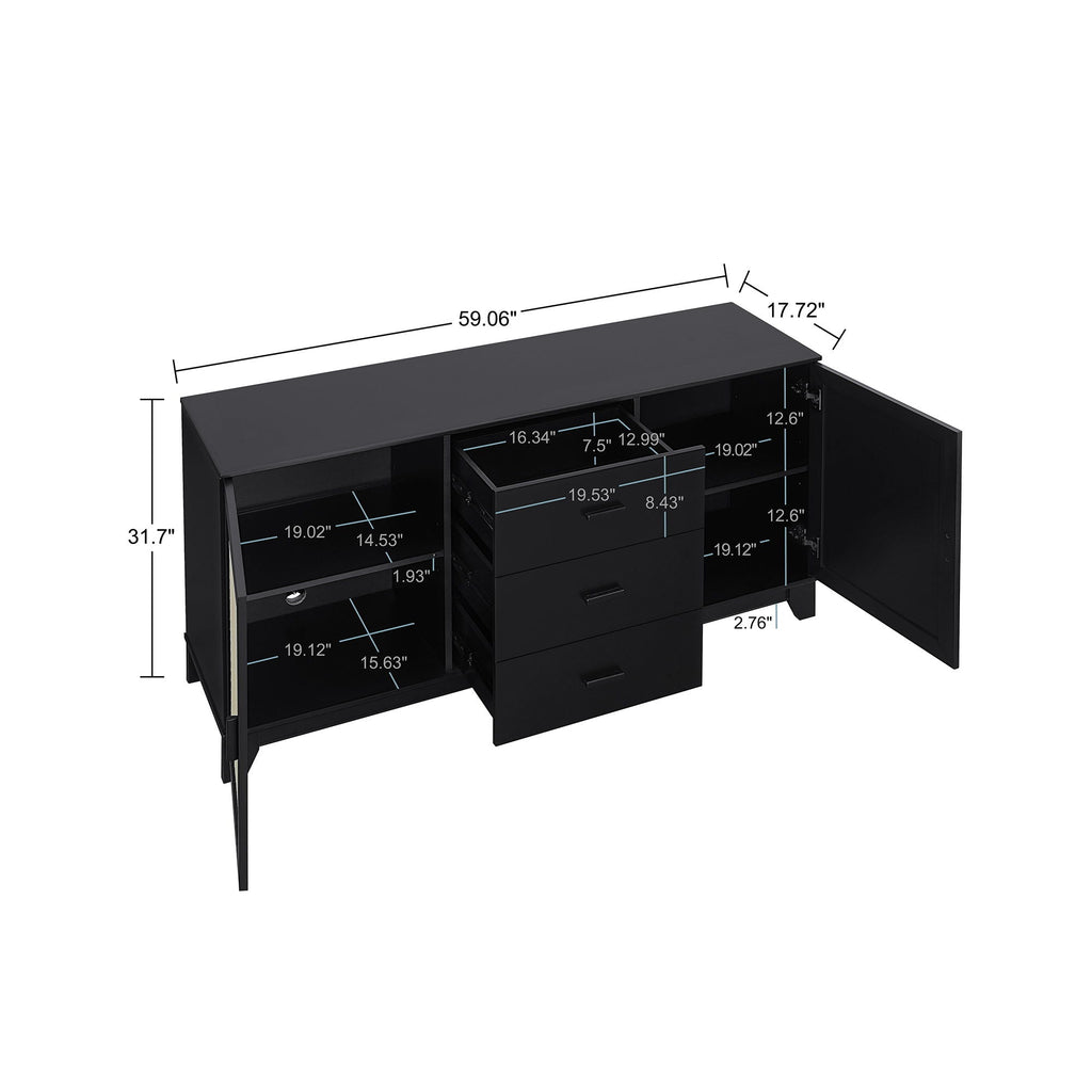 Sheridan - Modern Cane Design Sideboard