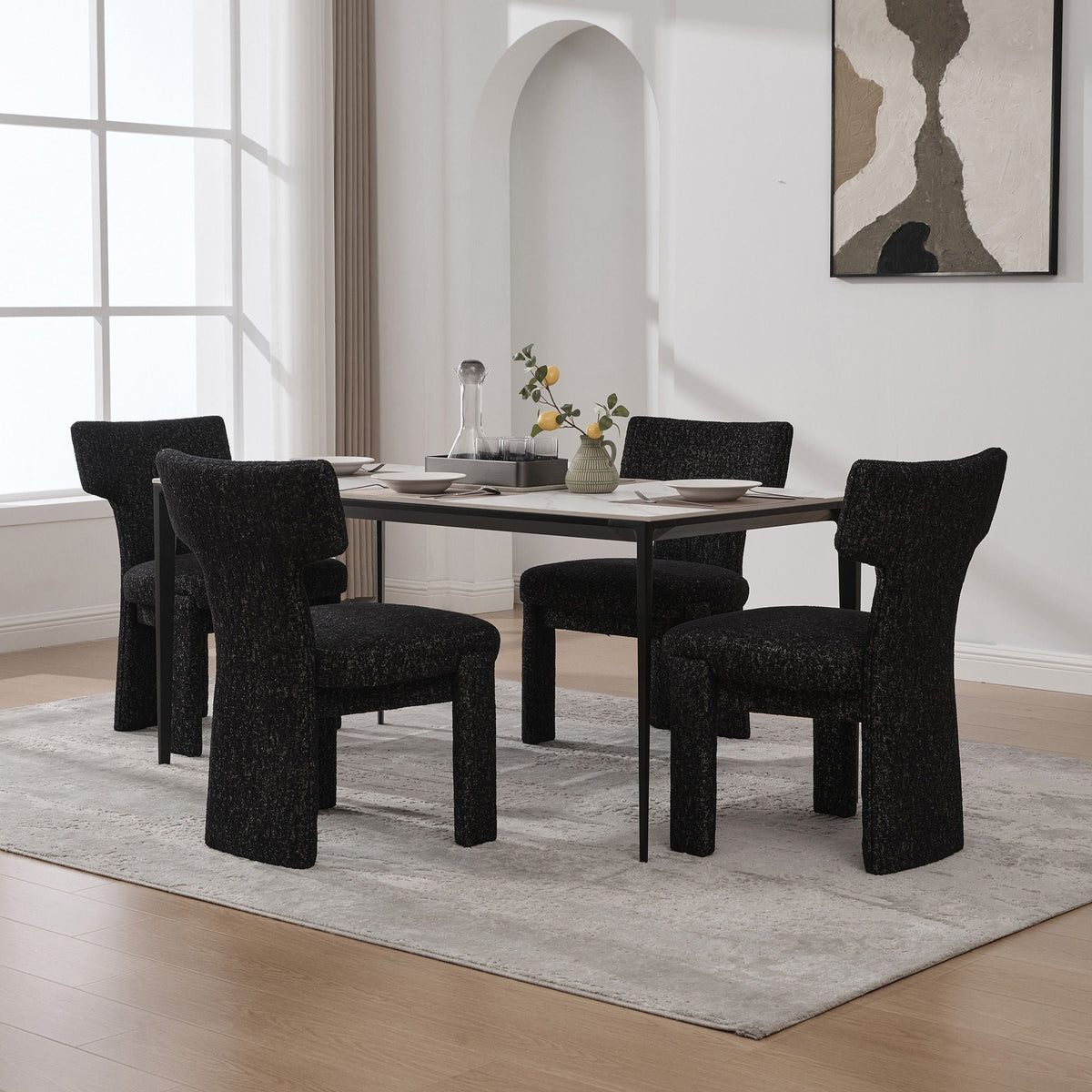 Armless Curved Back Accent Chairs