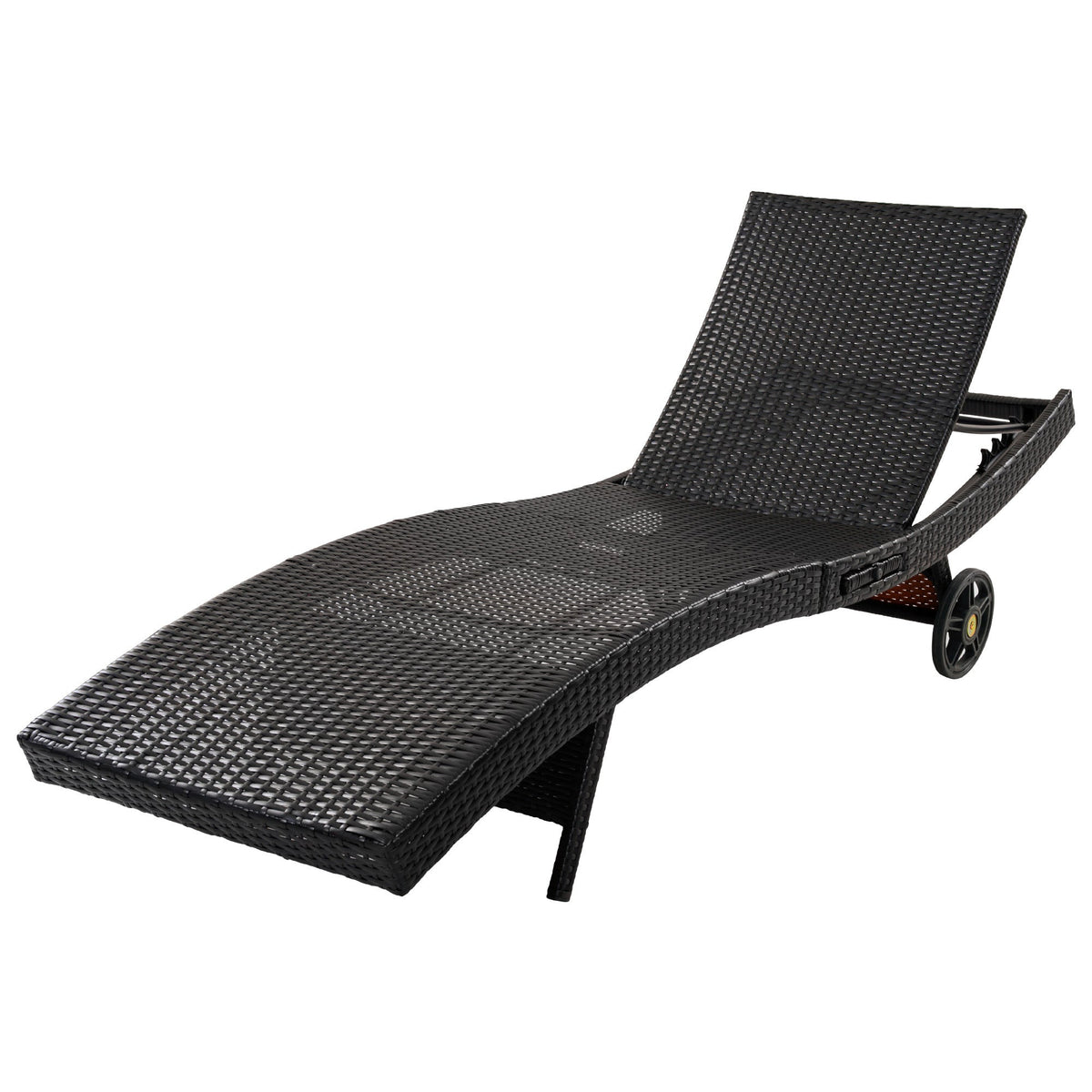 K&K 80'' Patio Wicker Chaise Lounge Chairs Set of 2