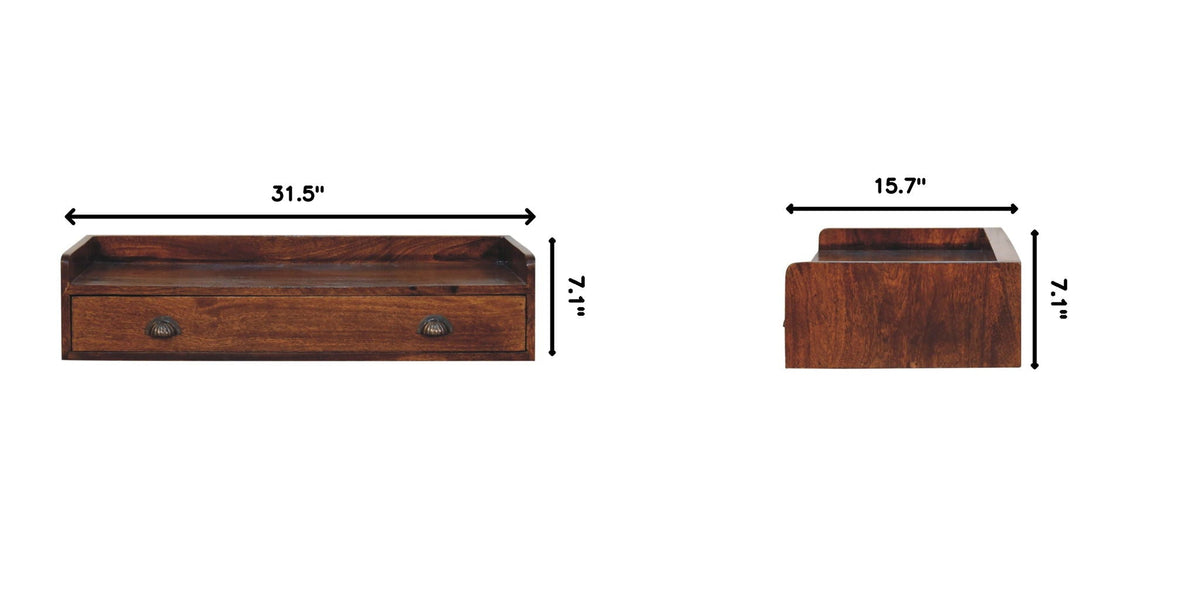 Belmont - Wall Mounted Console Shelf - Chestnut