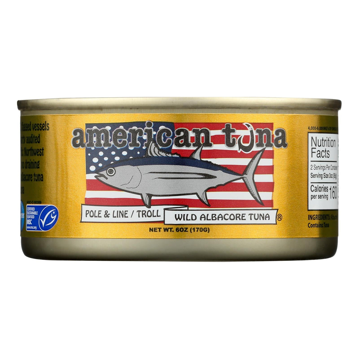 American Tuna Wild Albacore with Salt, 5 Oz - Case of 12 Packs