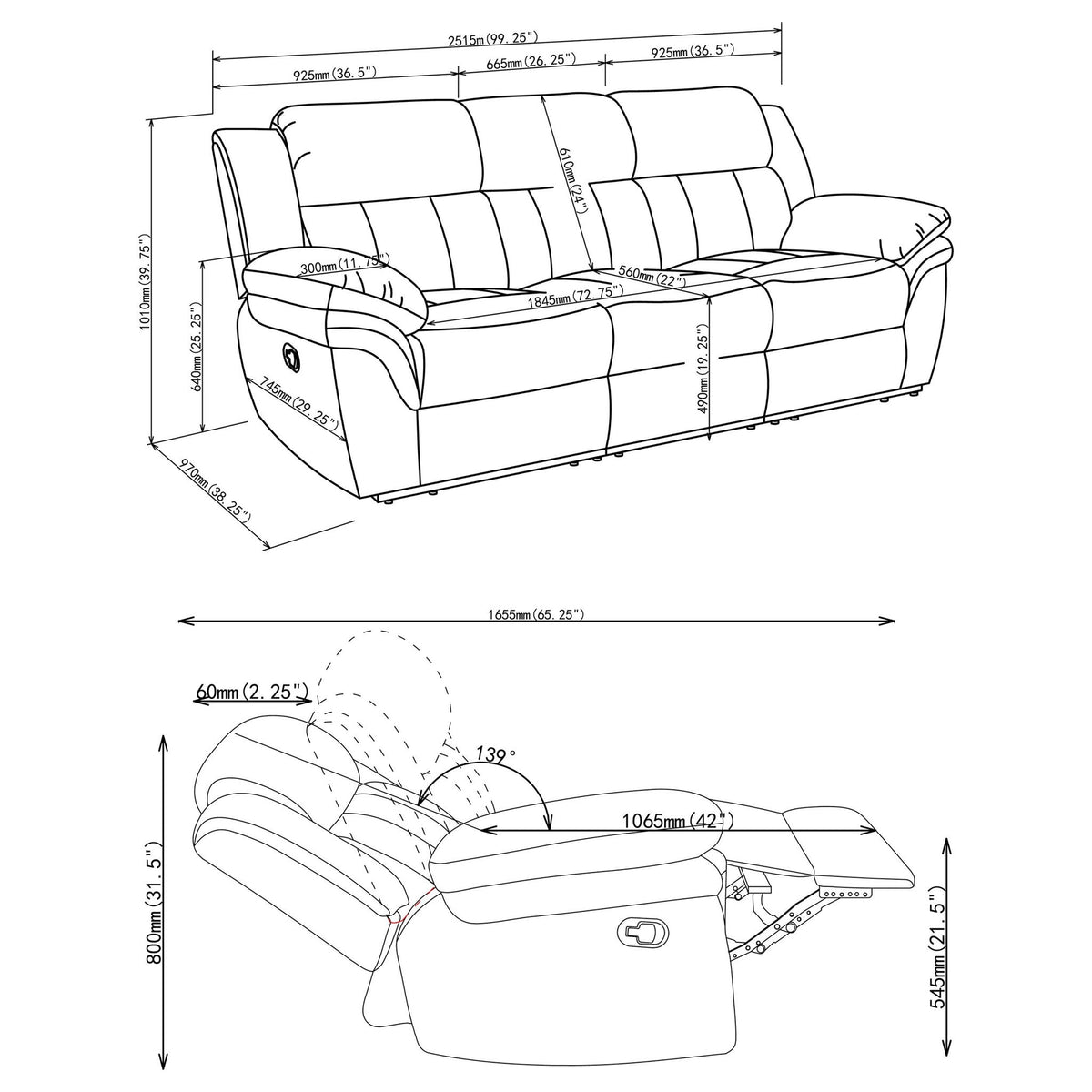 Divine - Sofa With Reclining
