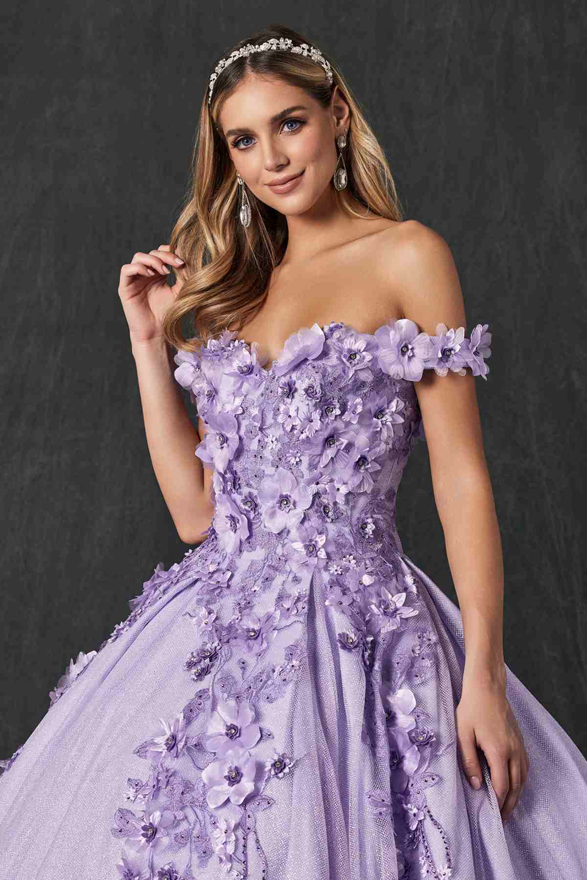 Juliet 1433 Dress Quinceanera Ball Gown 3D Floral Embroidered
