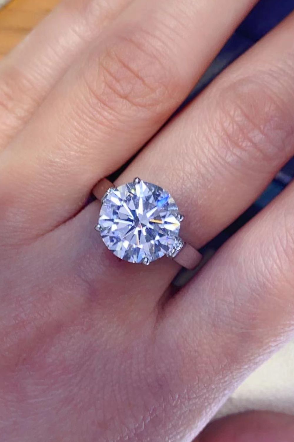 5 Carat Brilliant Round Cut Sparkala™ Platinum-Plated Ring