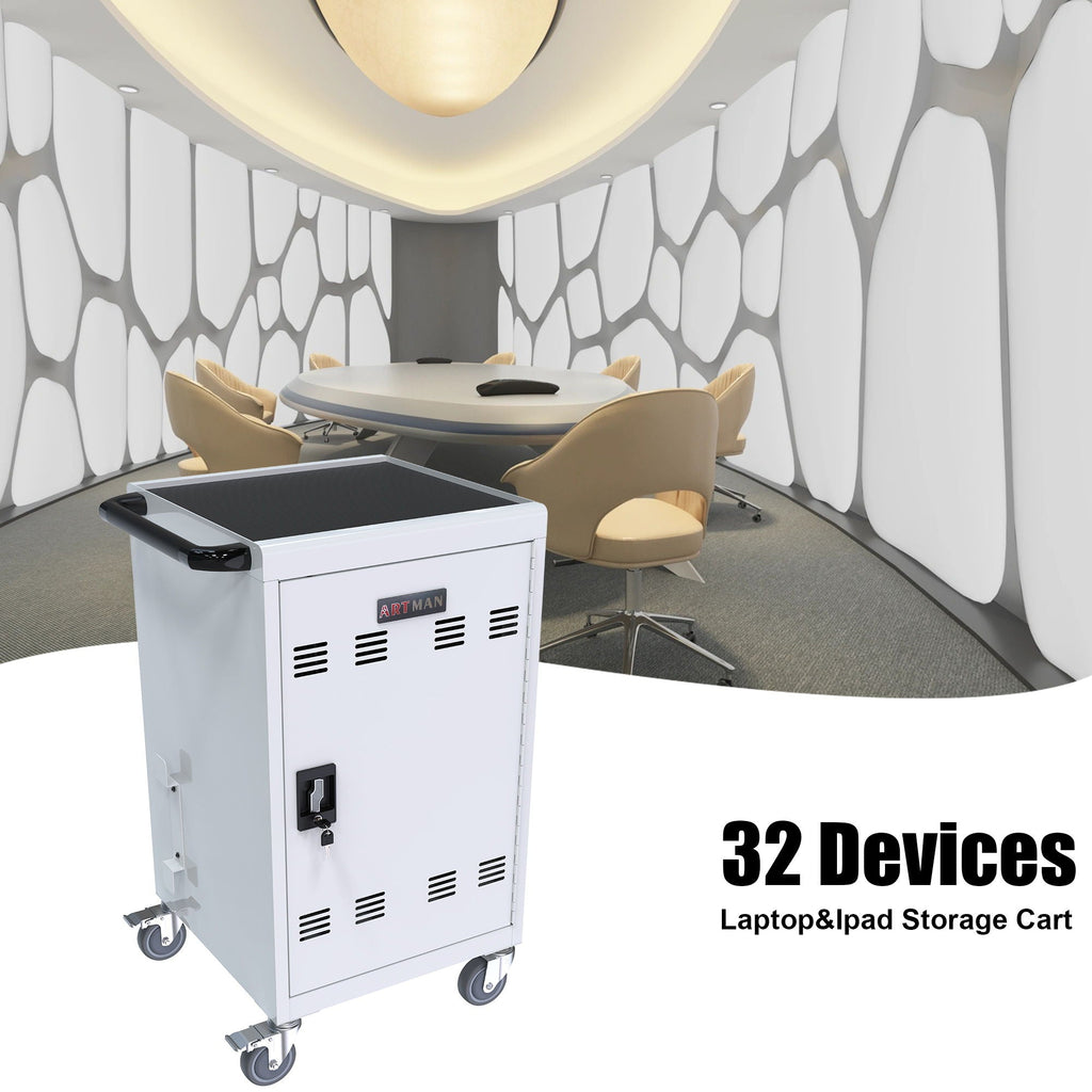 Mobile Charging Cart Station for Chromebook, Tablet and Laptop Computer with Power Strip Included