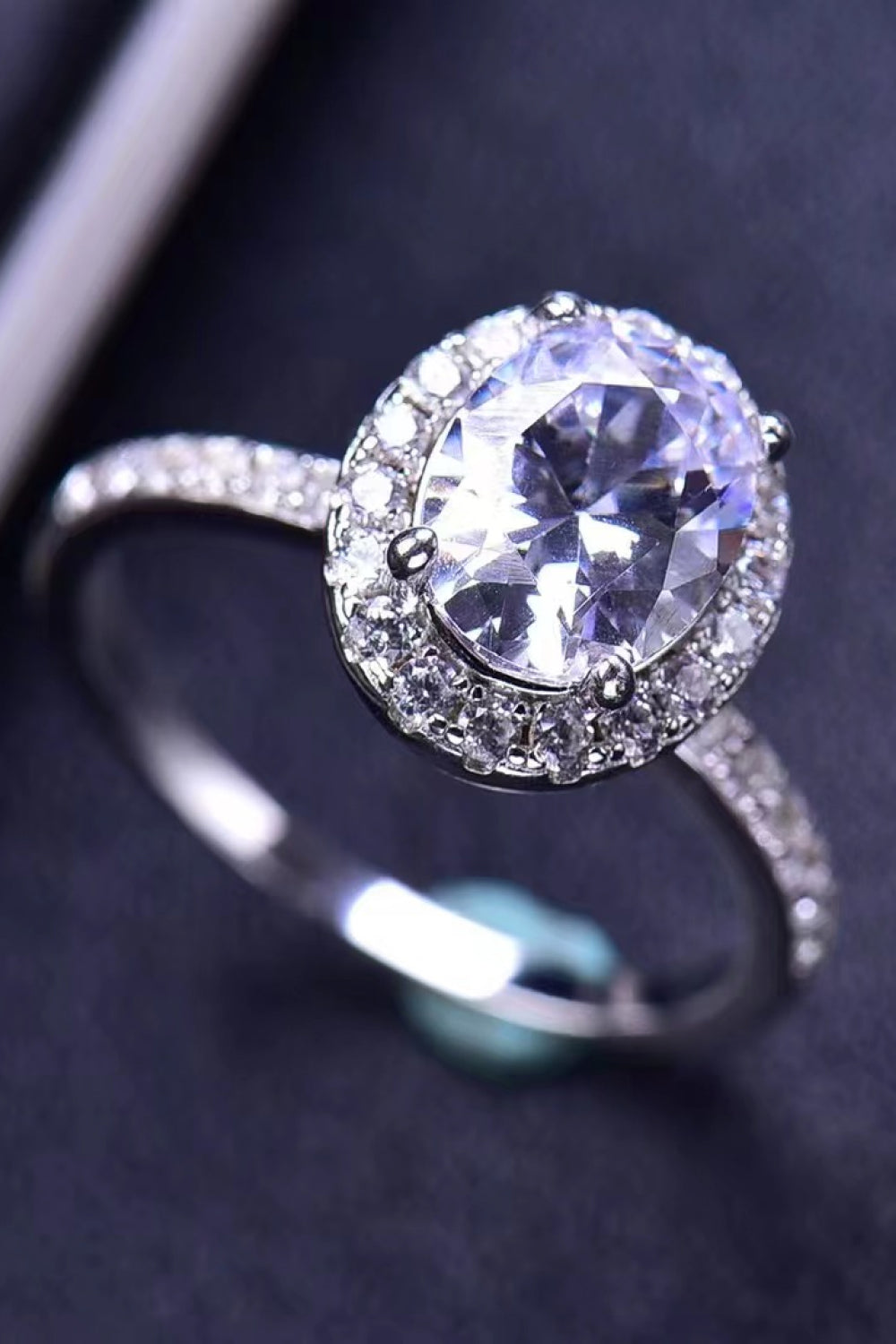 2 Carat Oval-Cut Sparkala™ Ring (Platinum Over Pure Sterling Silver)