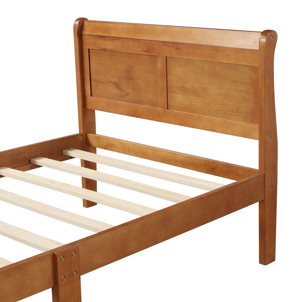 Platform Bed Frame Mattress Foundation Sleigh Bed With Headboard / Footboard / Wood Slat Suppor
