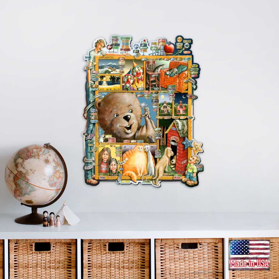 Opposites Whimsical Wall Art by Laura Seeley - Love Family Kids Decor - 8513010-LS
