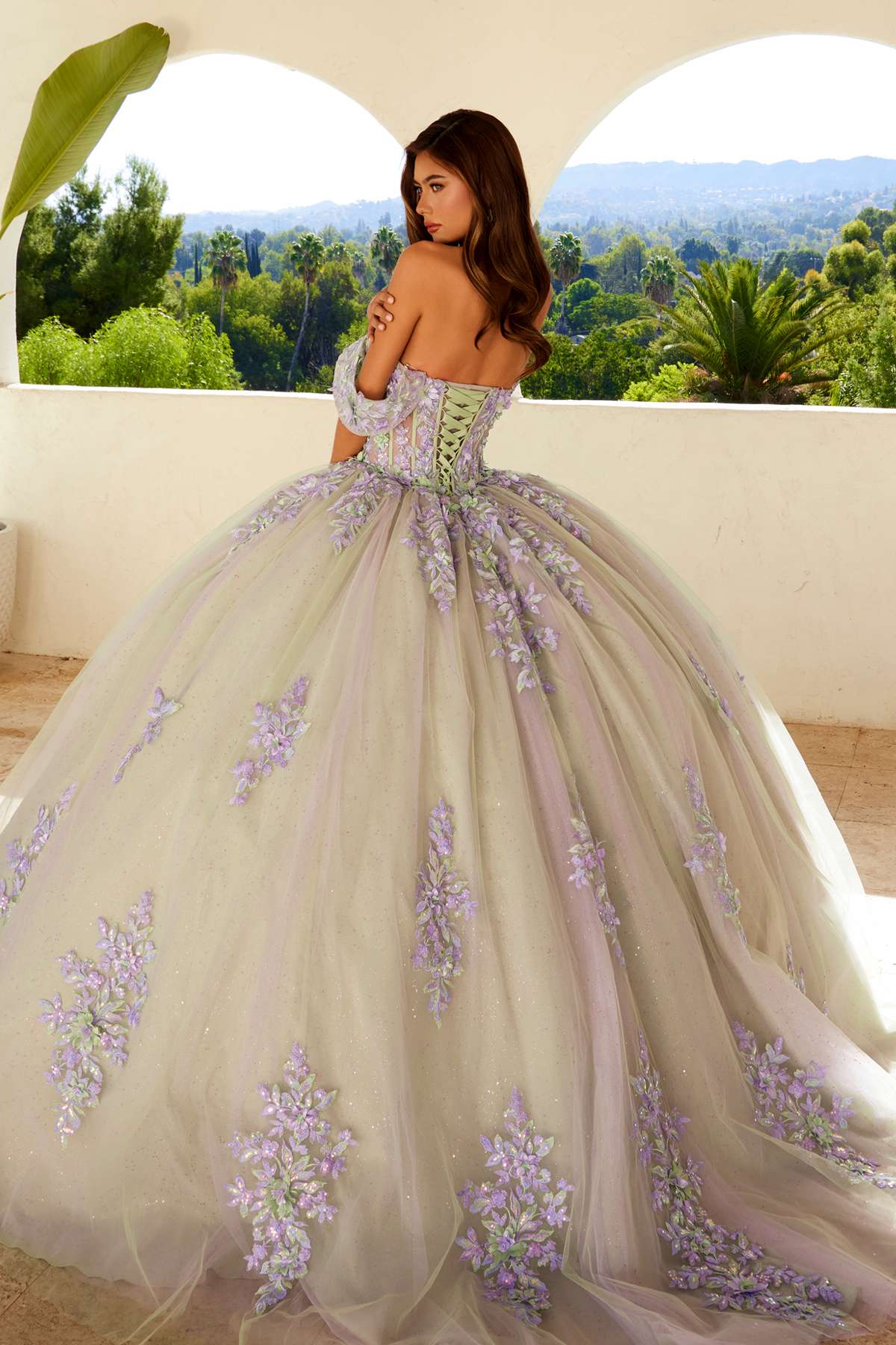 Juliet JT1479J Off the Shoulder Poofy Quinceanera Ball Gown