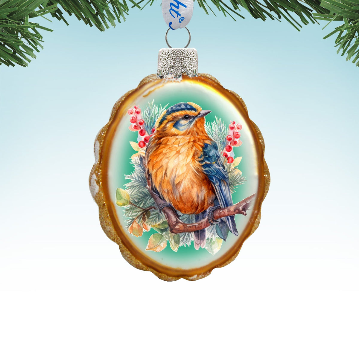 Songbird Mercury Glass Ornaments by G. Debrekht - Wildlife Holiday Decor - 776005
