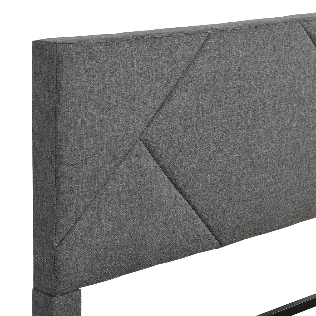 Upholstered Platform Bed Frame With Headboard, Wood Slat Support