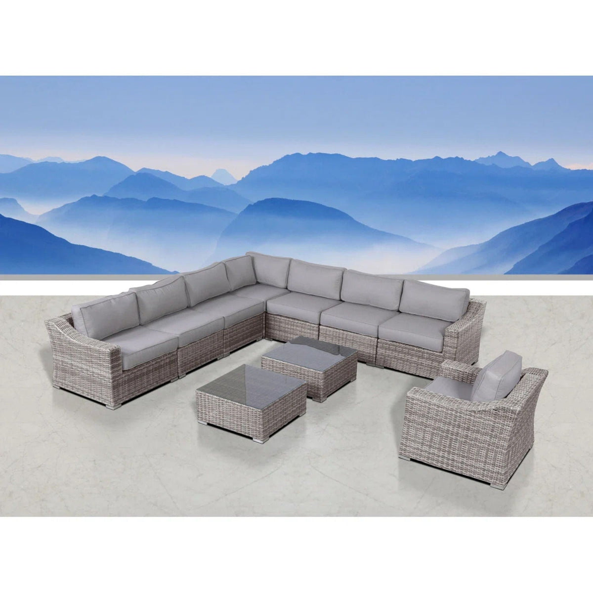 Outdoor Wicker Conversation Set With Cushions, All Weather
