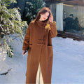Womens Relaxed-Style Wool Double-Faced Coat