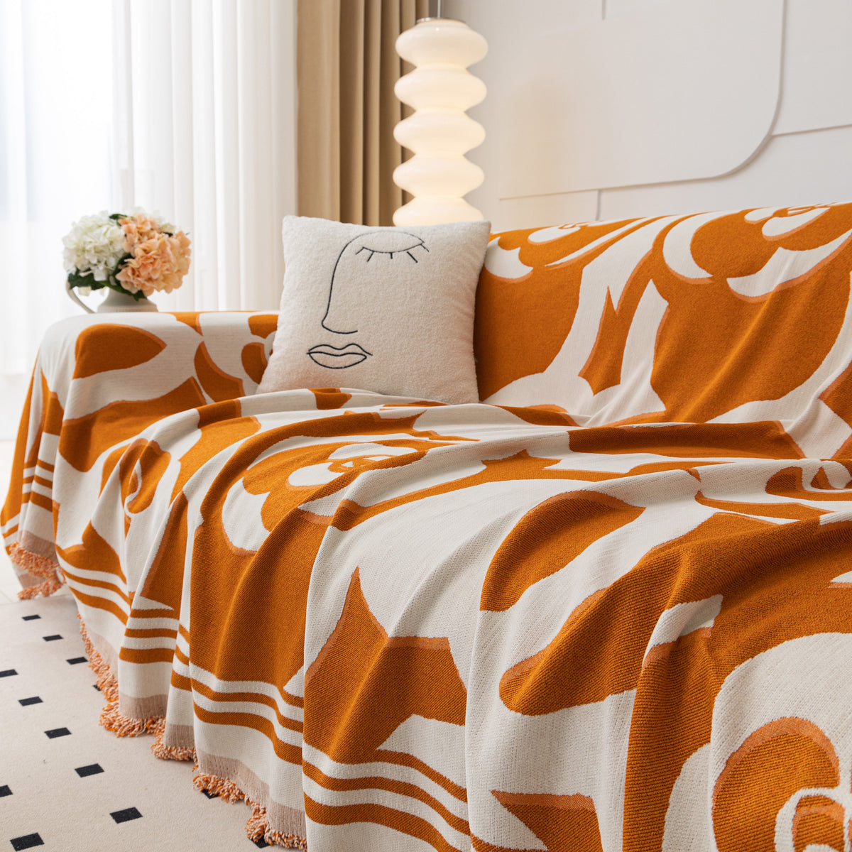 Chenille Sofa Cover Blanket, Couch Cover Blanket Throws for Couches Living Room Furniture Throw Covers