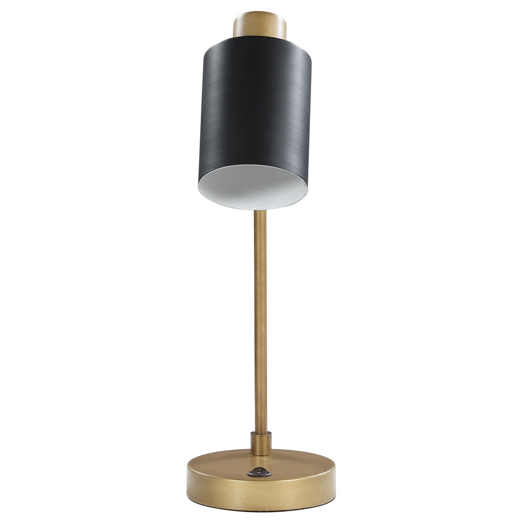 Dharma - Adjustable Table Lamp With Shade - Antique Brass