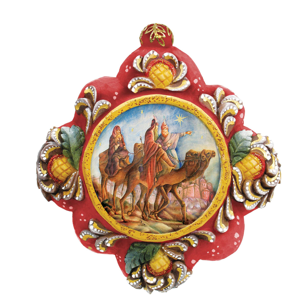 Three Kings Nativity Sculpted Hand-Painted Christmas Ornament by G. DeBrekht - Nativity Holiday Décor - 6102516