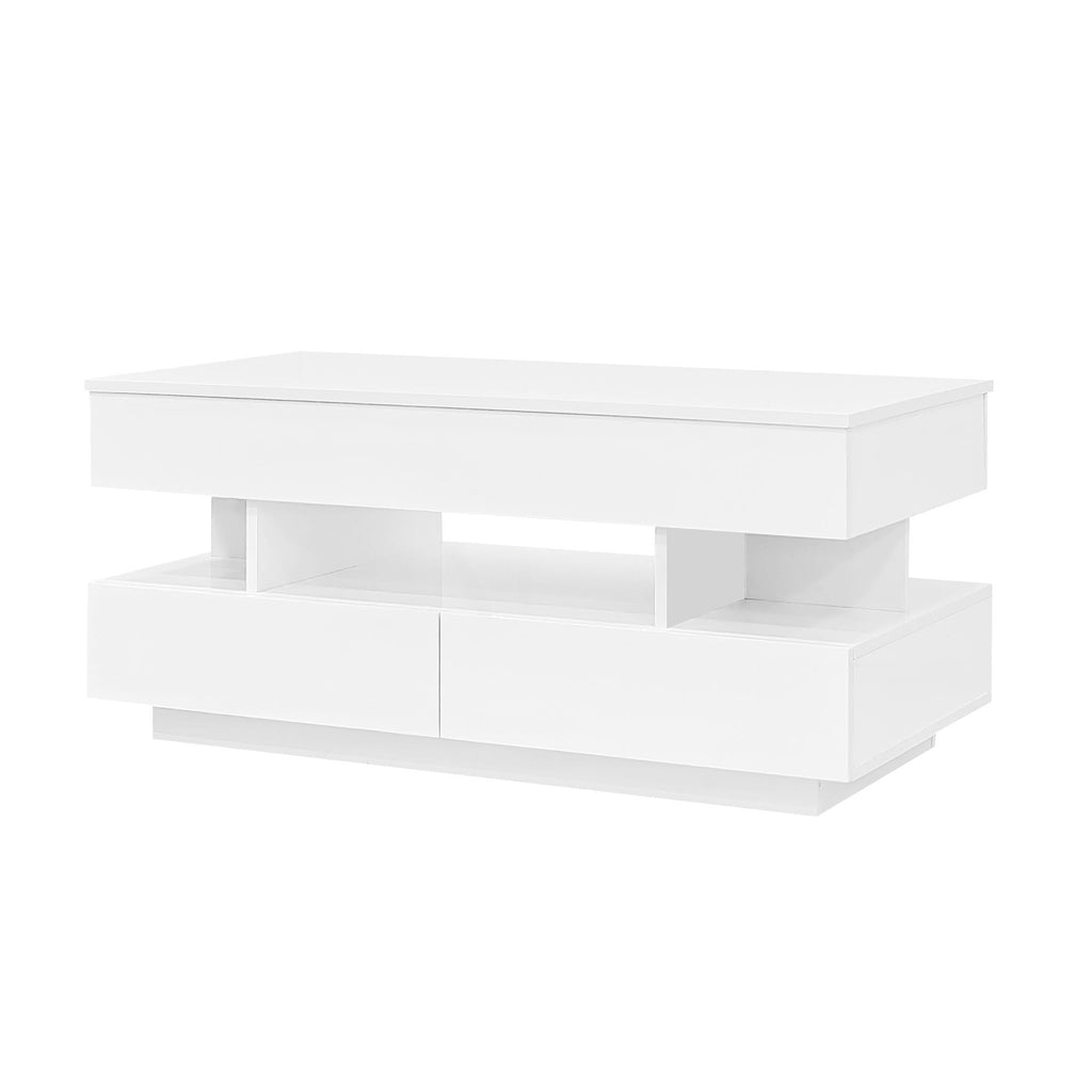 Multi Functional Lift Top Coffee Table With 2 Drawers