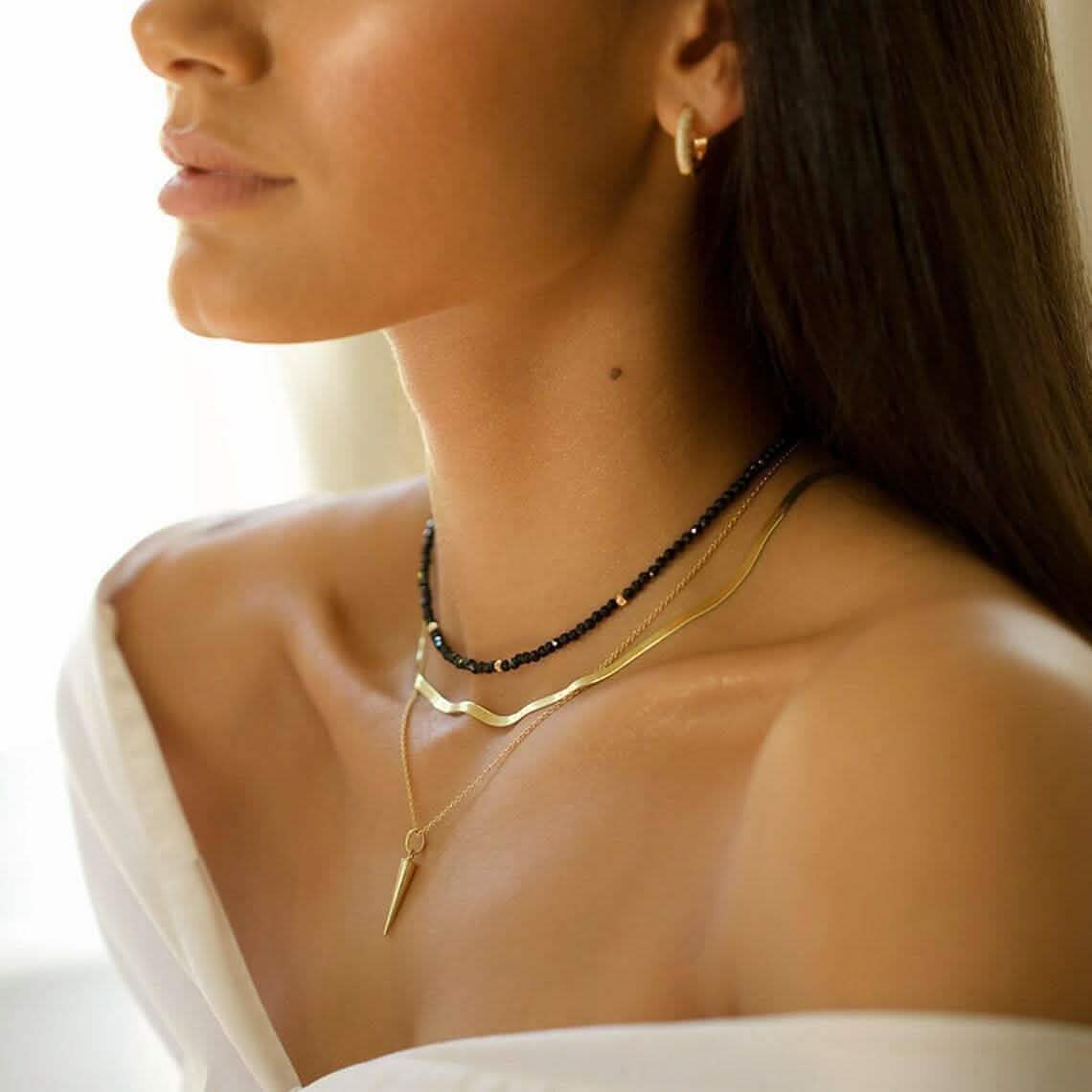 14k Solid Yellow Gold High Polish Herringbone Necklace Chain 3mm