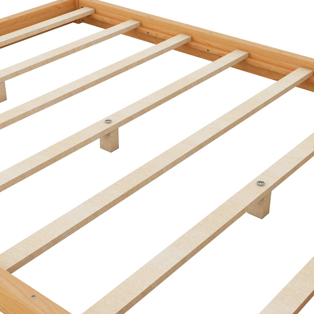 Wood Canopy Platform Bed With Support Legs And Airflow Slats
