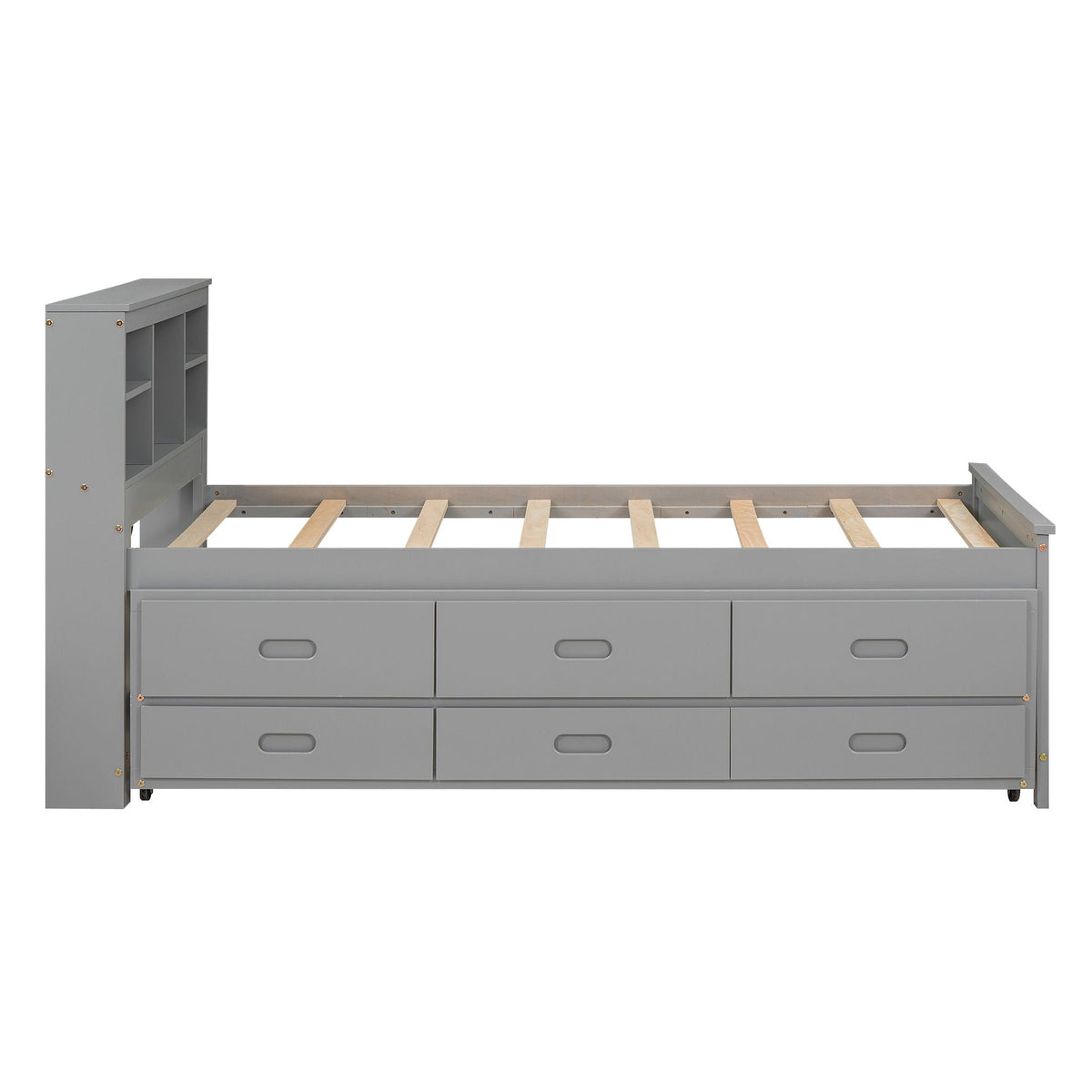 Platform Bed With Storage Headboard, USB, Trundle And 3 Drawers
