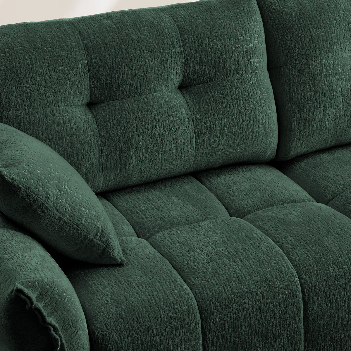 Modern Sofa & Pillows, Textured Cover, High Rebound Cushions