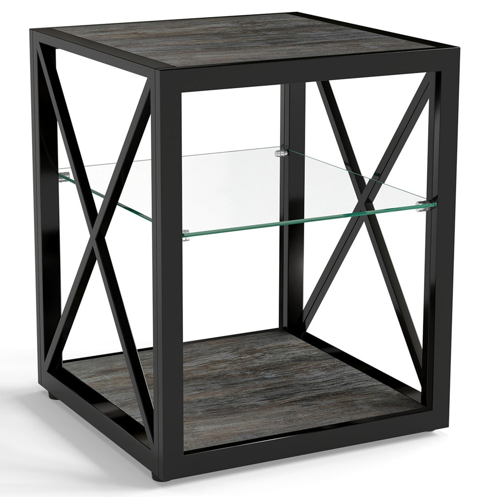 Set of 2 Modern End Tables for Bedroom & Living Room